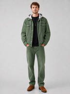 Men's hooded relaxed-fit denim jacket — additional view