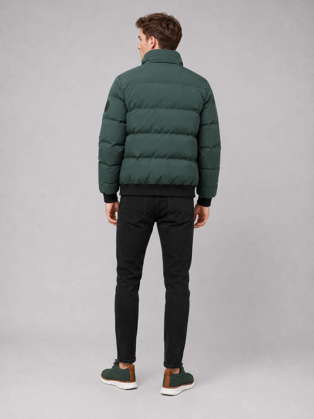 Men's thick zip-up puffer jacket — additional view