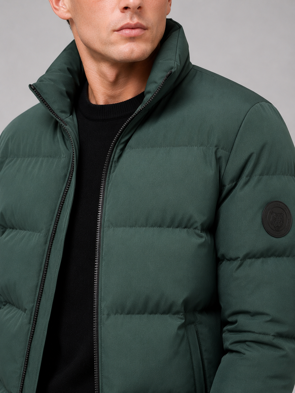 Men's thick zip-up puffer jacket — additional view