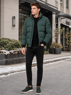 Men's thick zip-up puffer jacket — additional view