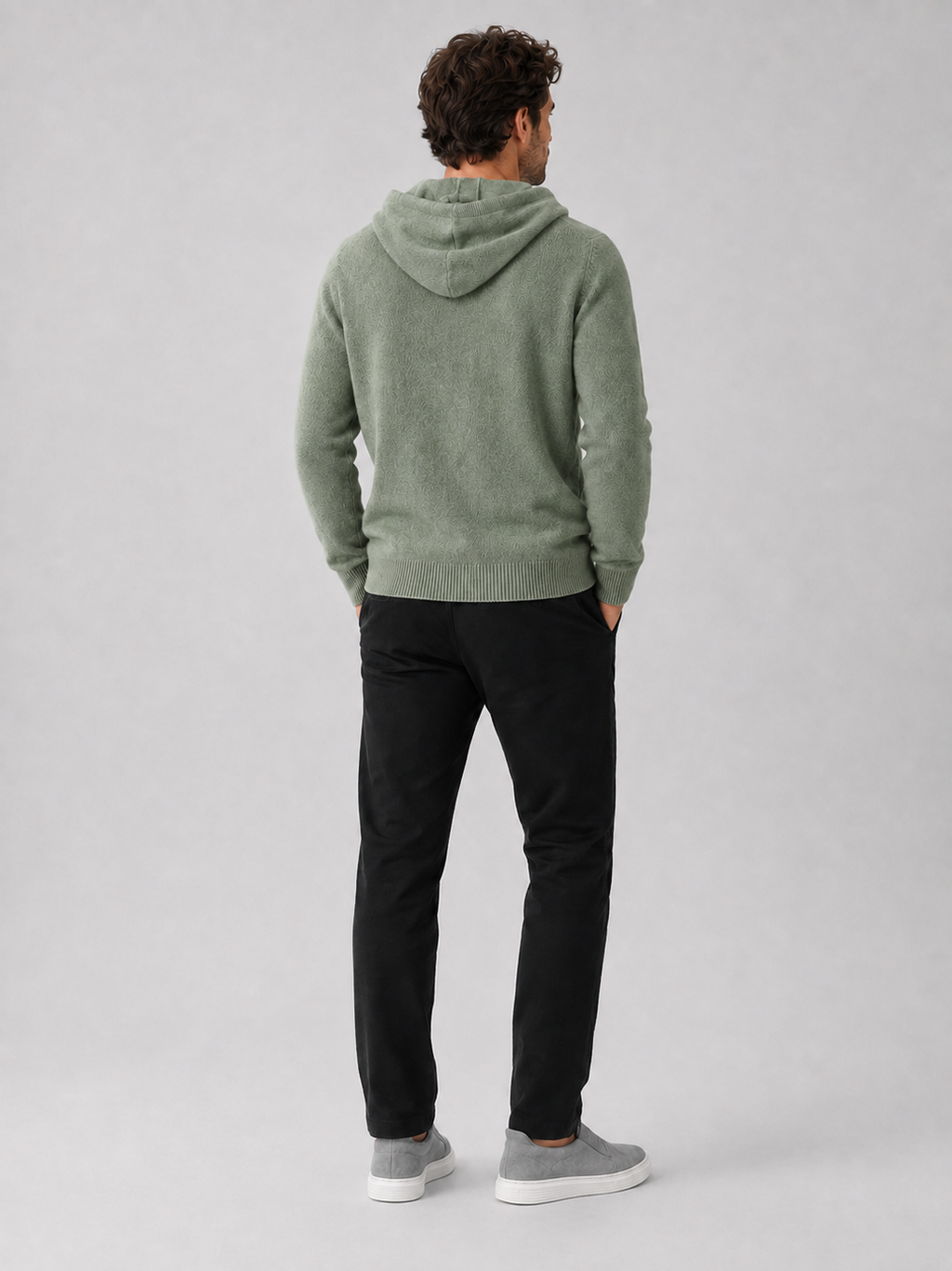 Men's hooded knit pullover sweater — additional view