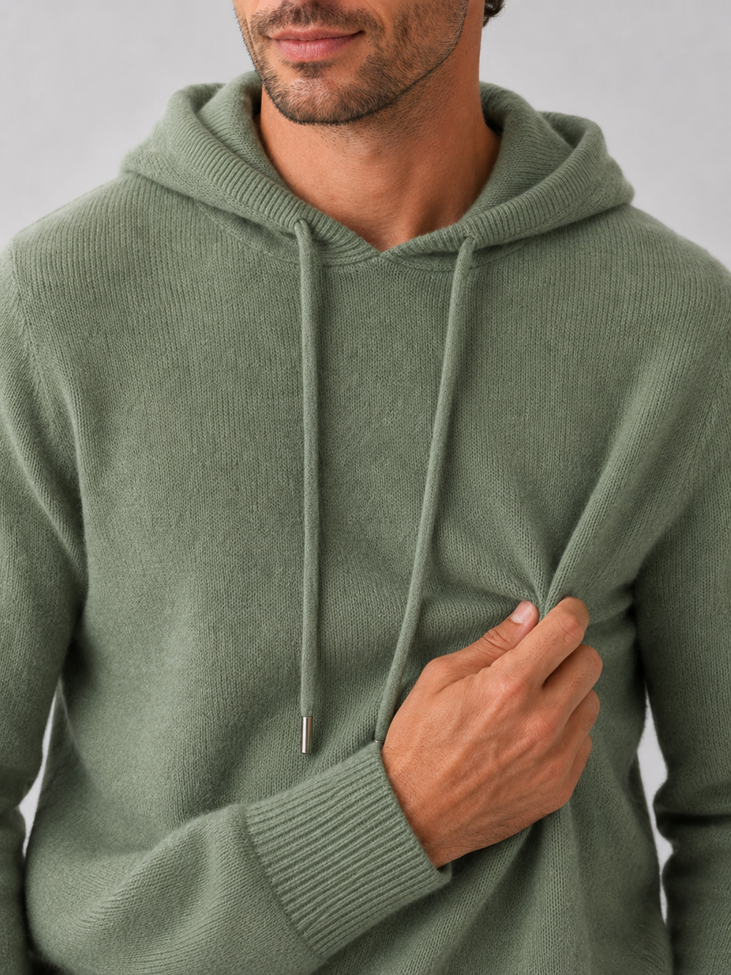 Men's hooded knit pullover sweater — additional view