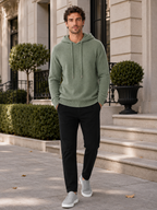 Men's hooded knit pullover sweater — additional view