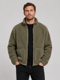 Men's zip-up stand-collar jacket in green