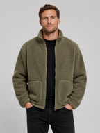 Men's zip-up stand-collar jacket in green