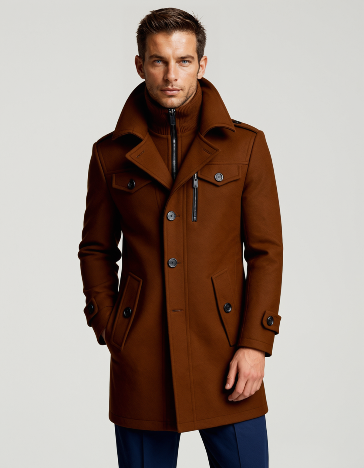 Men's insulated heritage coat in khaki — additional view