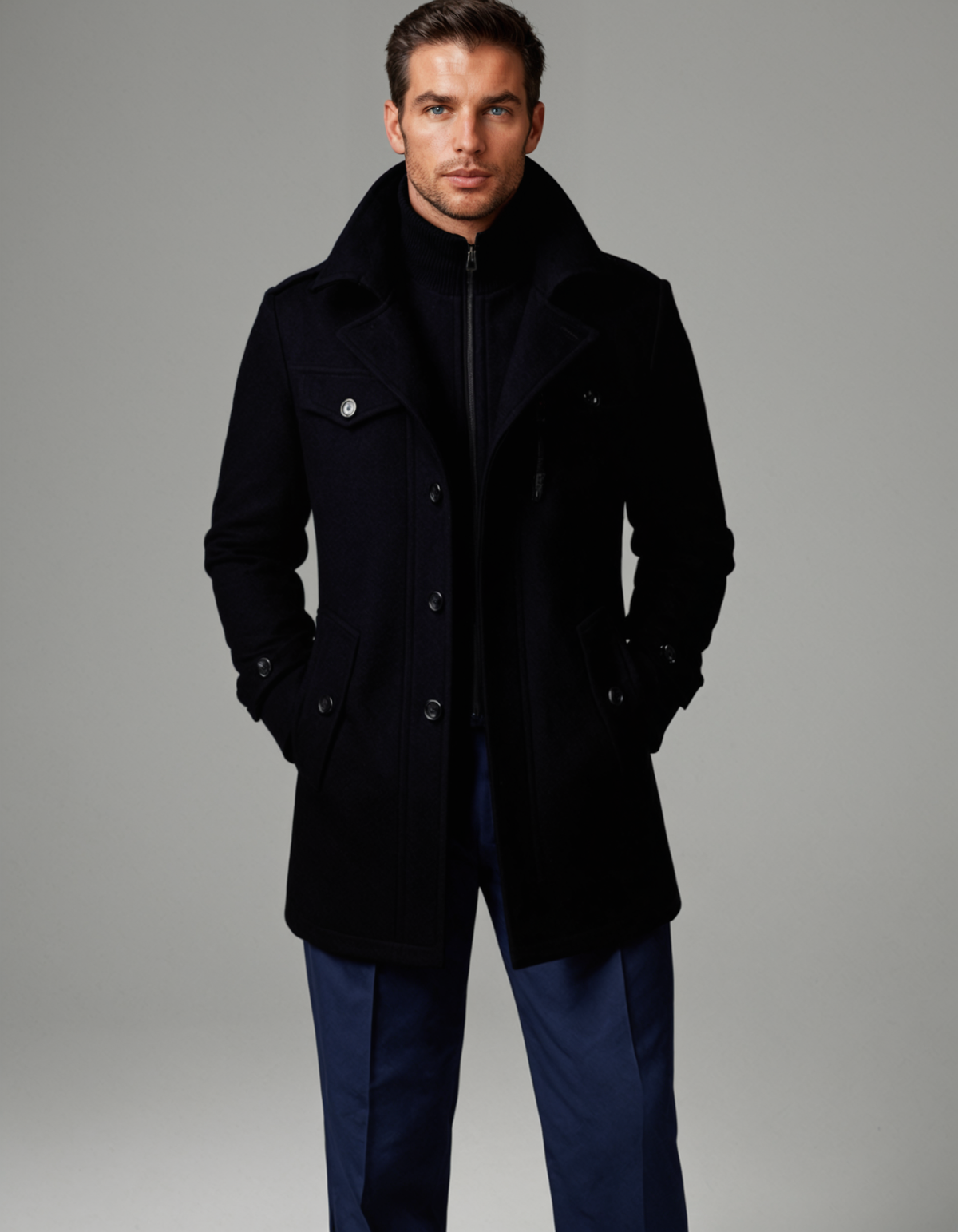 Men's insulated heritage coat in black