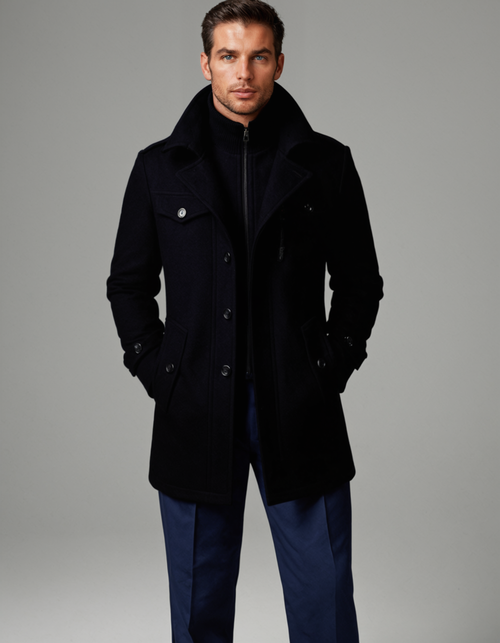 Men's insulated heritage coat in black