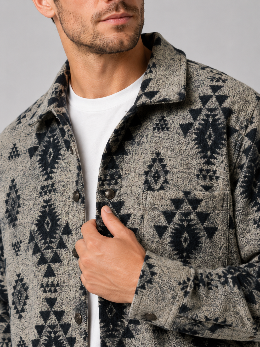 Men's brushed heavyweight flannel shacket — additional view