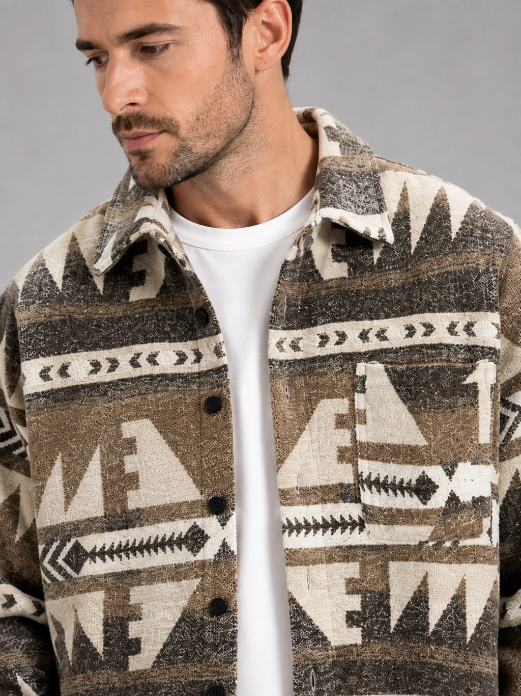 Men's heavyweight flannel shirt jacket — additional view