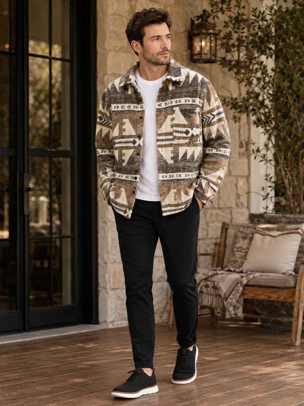 Men's heavyweight flannel shirt jacket — additional view