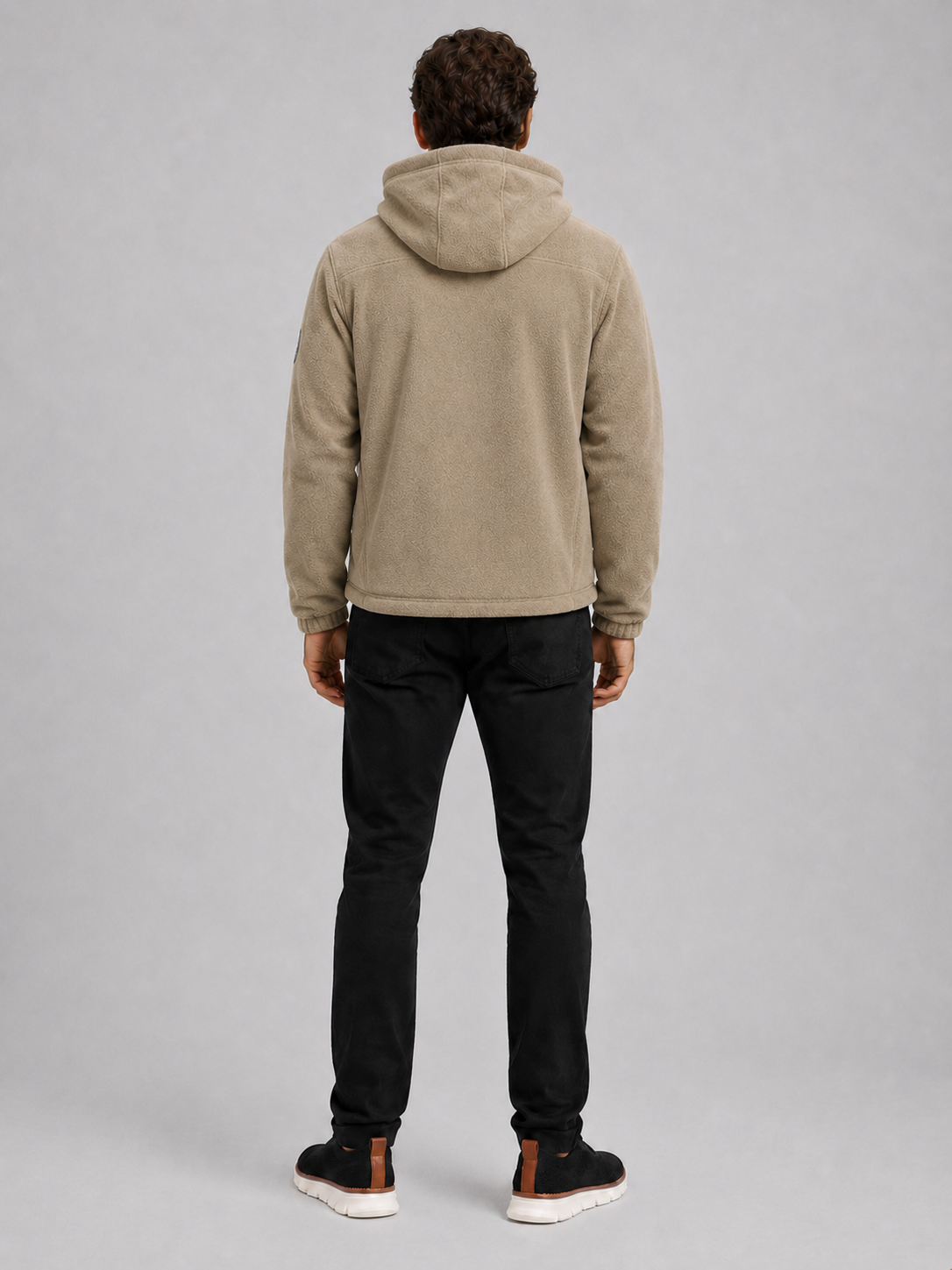 Men's windproof hooded fleece jacket — additional view