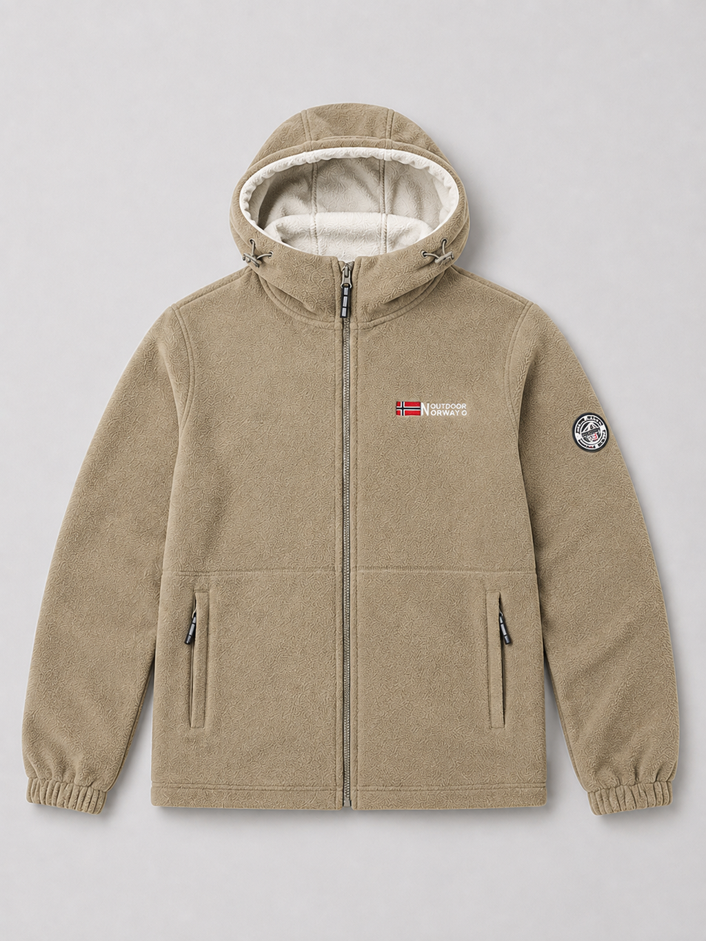 Men's windproof hooded fleece jacket — additional view