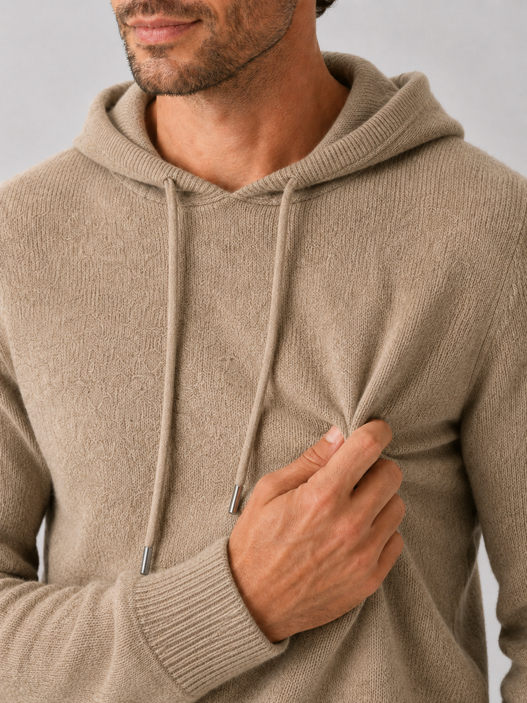 Men's hooded knit pullover sweater — additional view