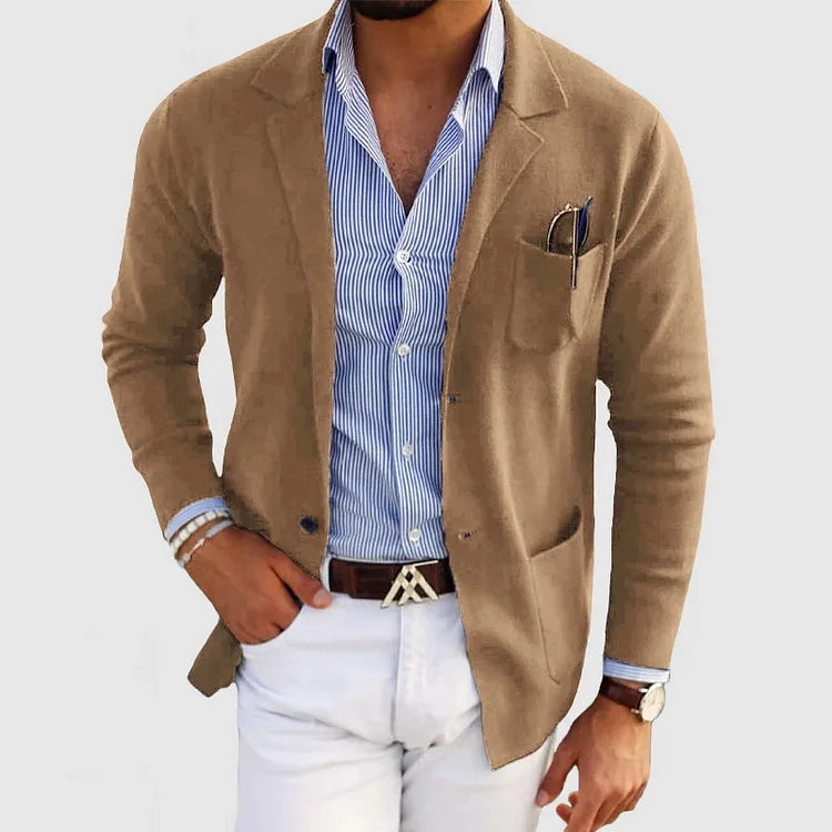 Men's lightweight casual blazer — detail view