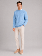Men's cable-knit crew neck pullover — additional view
