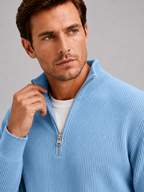 Men's ribbed stand-collar quarter-zip sweater — additional view