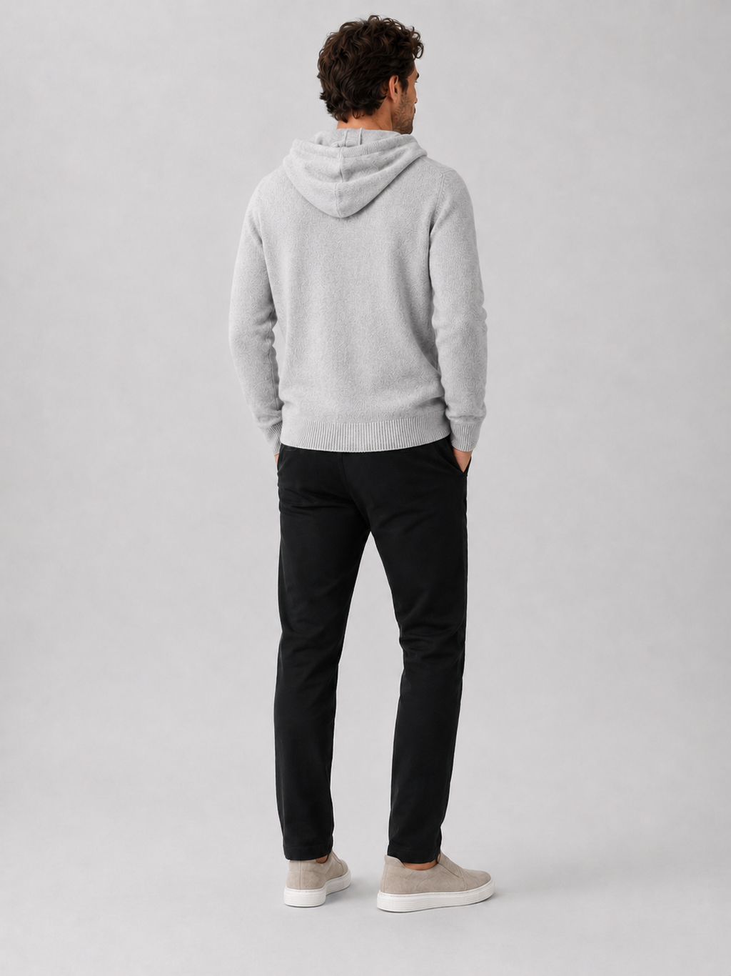 Men's hooded knit pullover sweater — additional view
