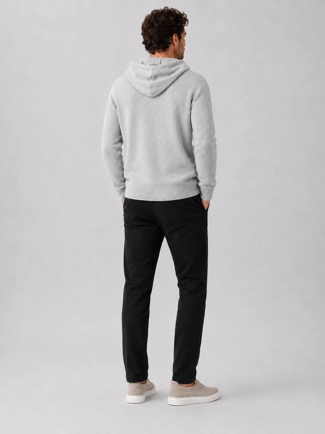 Men's hooded knit pullover sweater — additional view