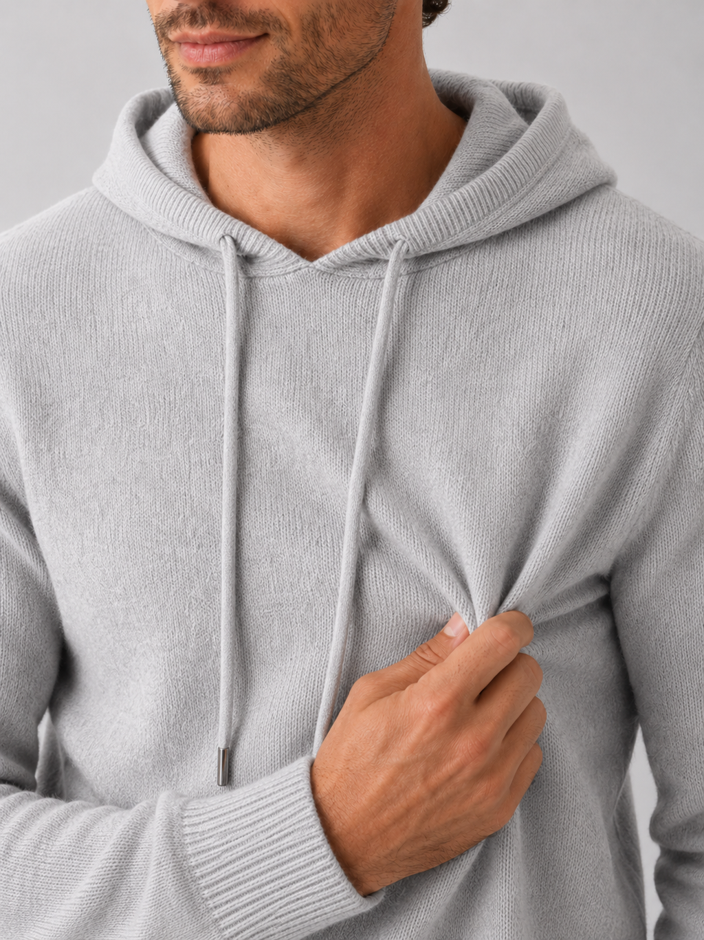 Men's hooded knit pullover sweater — additional view