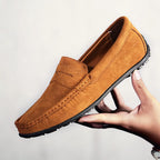 Men's suede penny loafers — alternate view