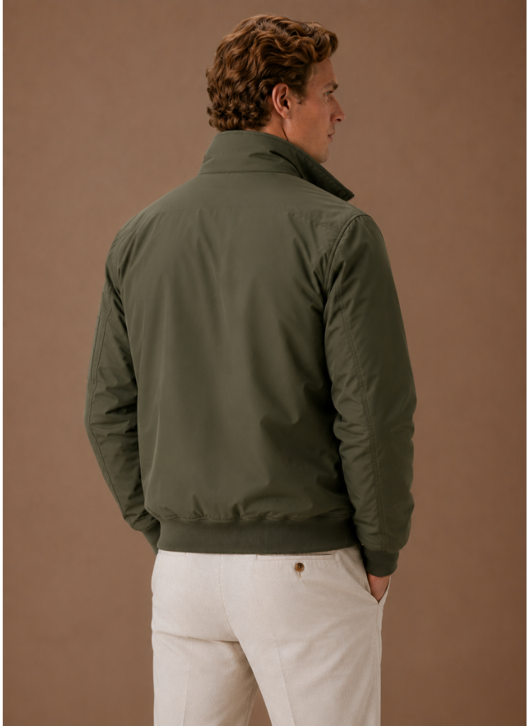 Men's hooded zip bomber jacket — additional view