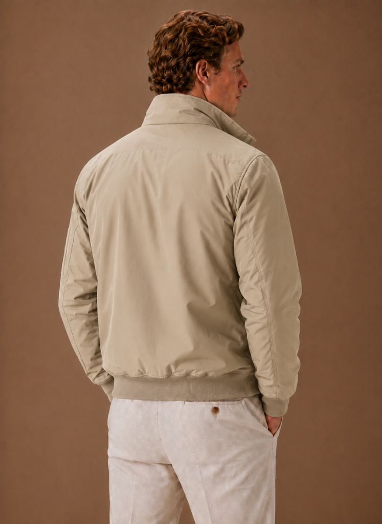 Men's hooded zip bomber jacket — additional view