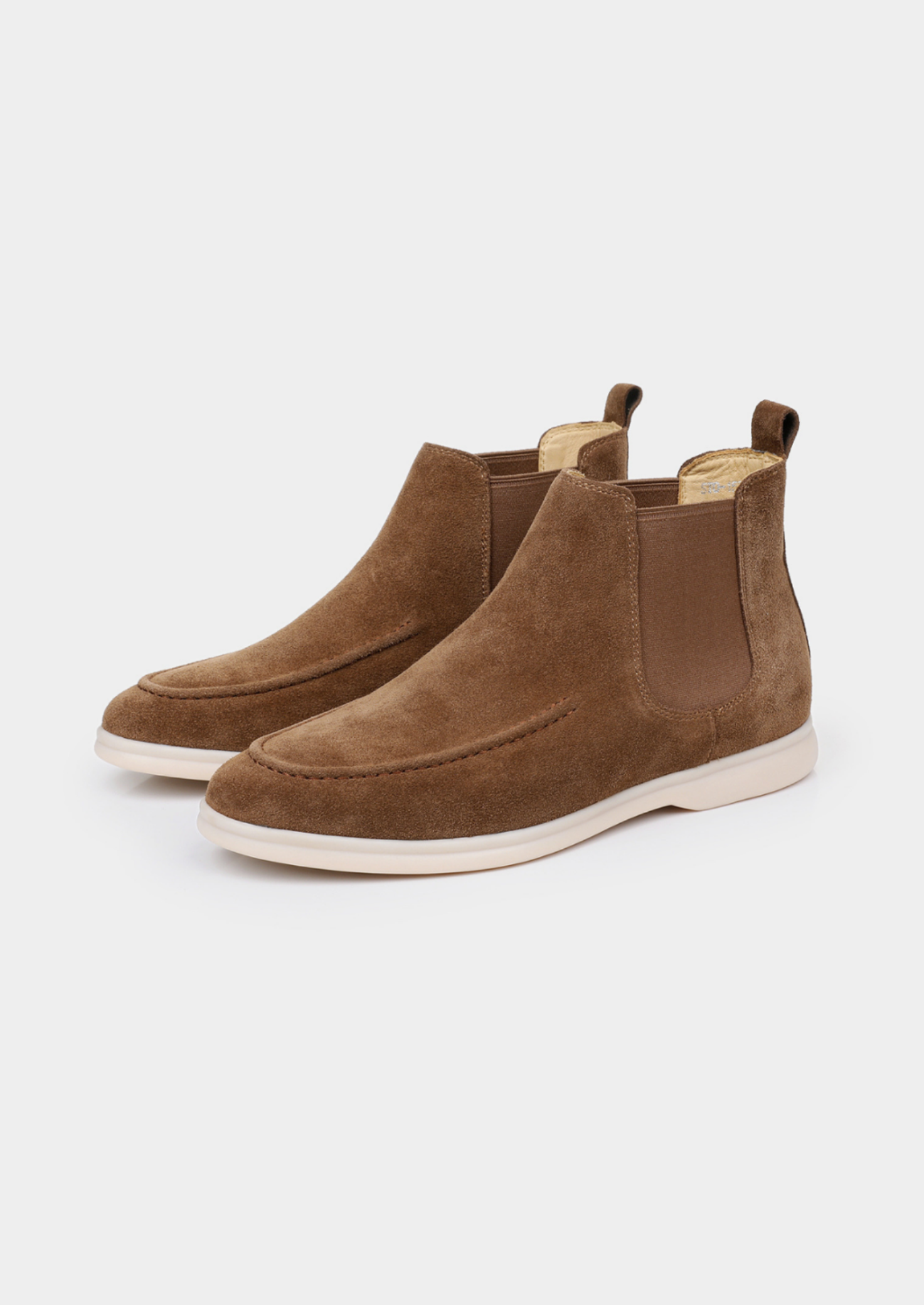 Men's elastic panel chelsea boots in brown — alternate view