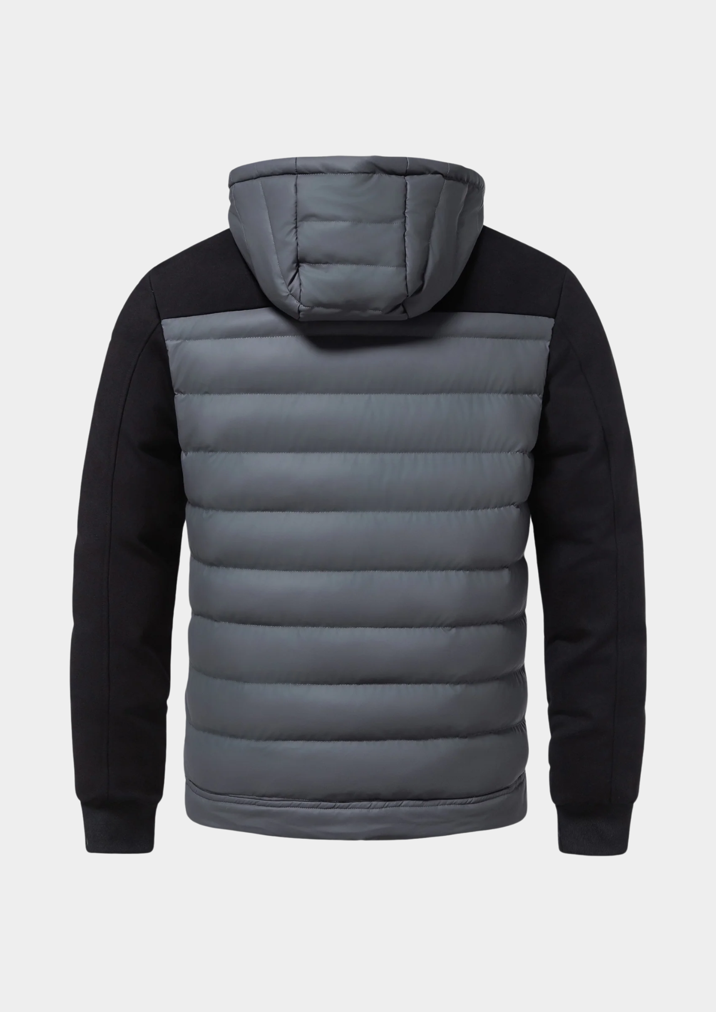 Men's contrast sleeve hooded puffer jacket — additional view