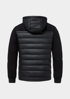 Men's contrast sleeve hooded puffer jacket — alternate view