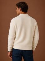 Men's zip-up ribbed cardigan — alternate view
