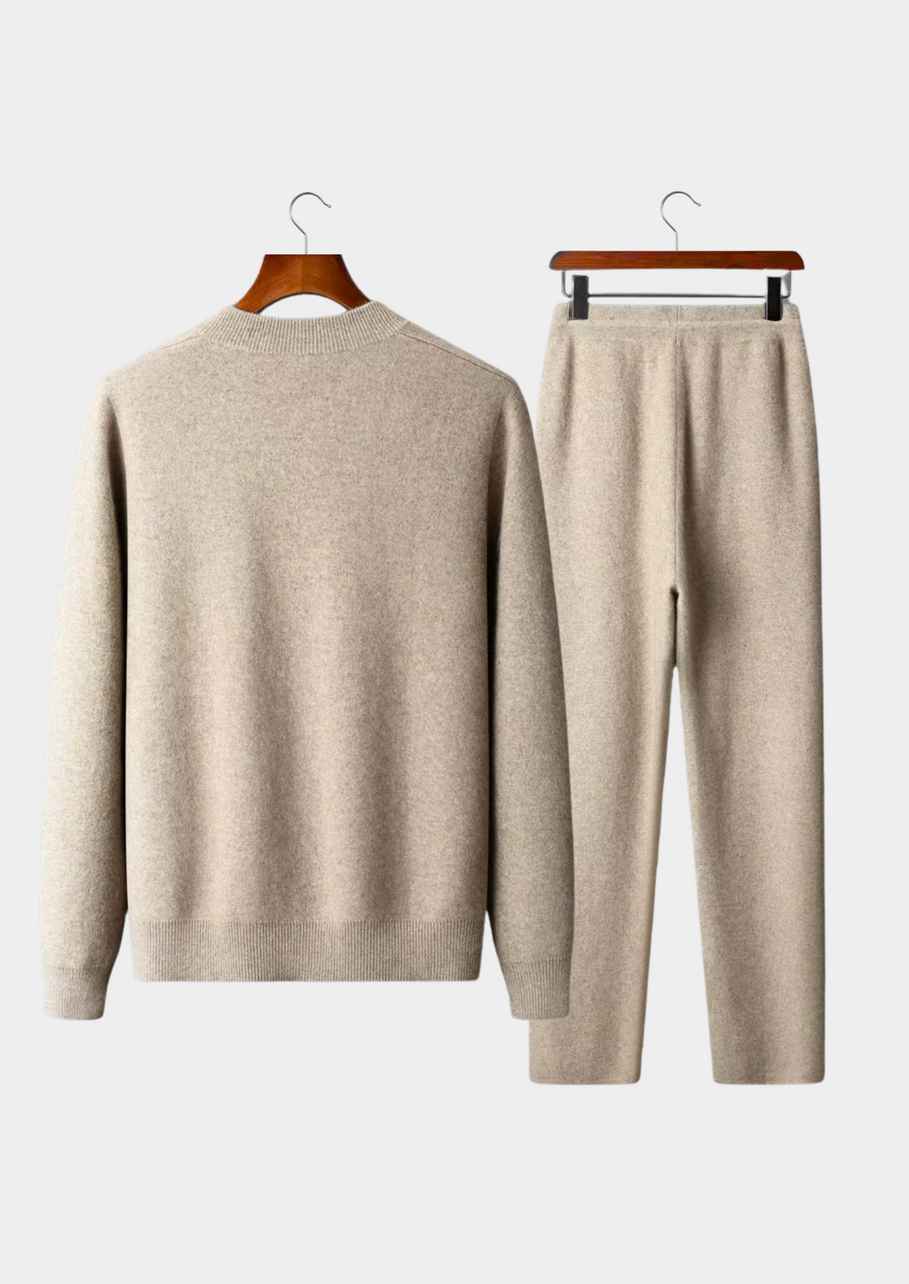 Men's two-piece ribbed drawstring pants set — alternate view