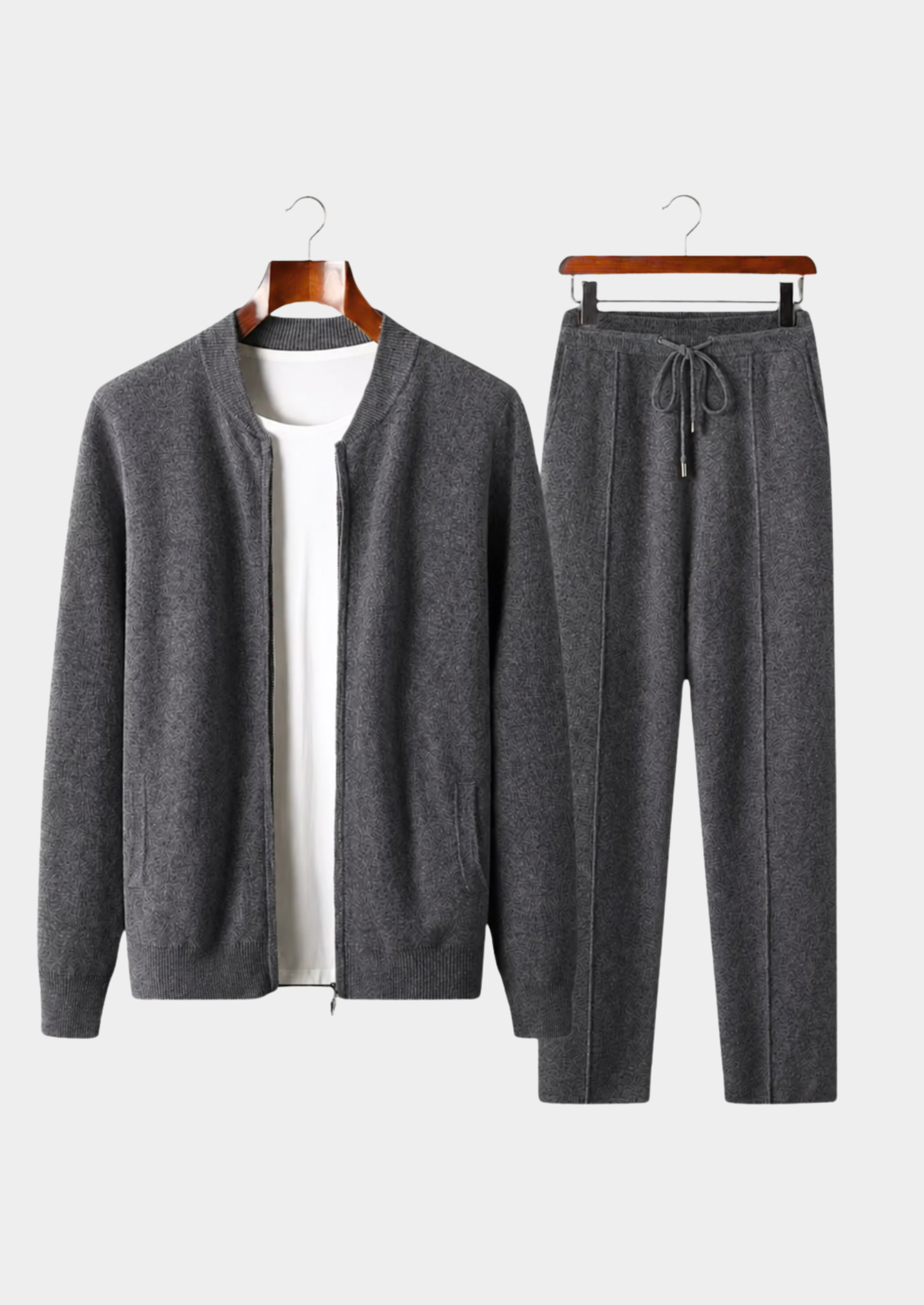 Men's two-piece ribbed drawstring pants set — additional view