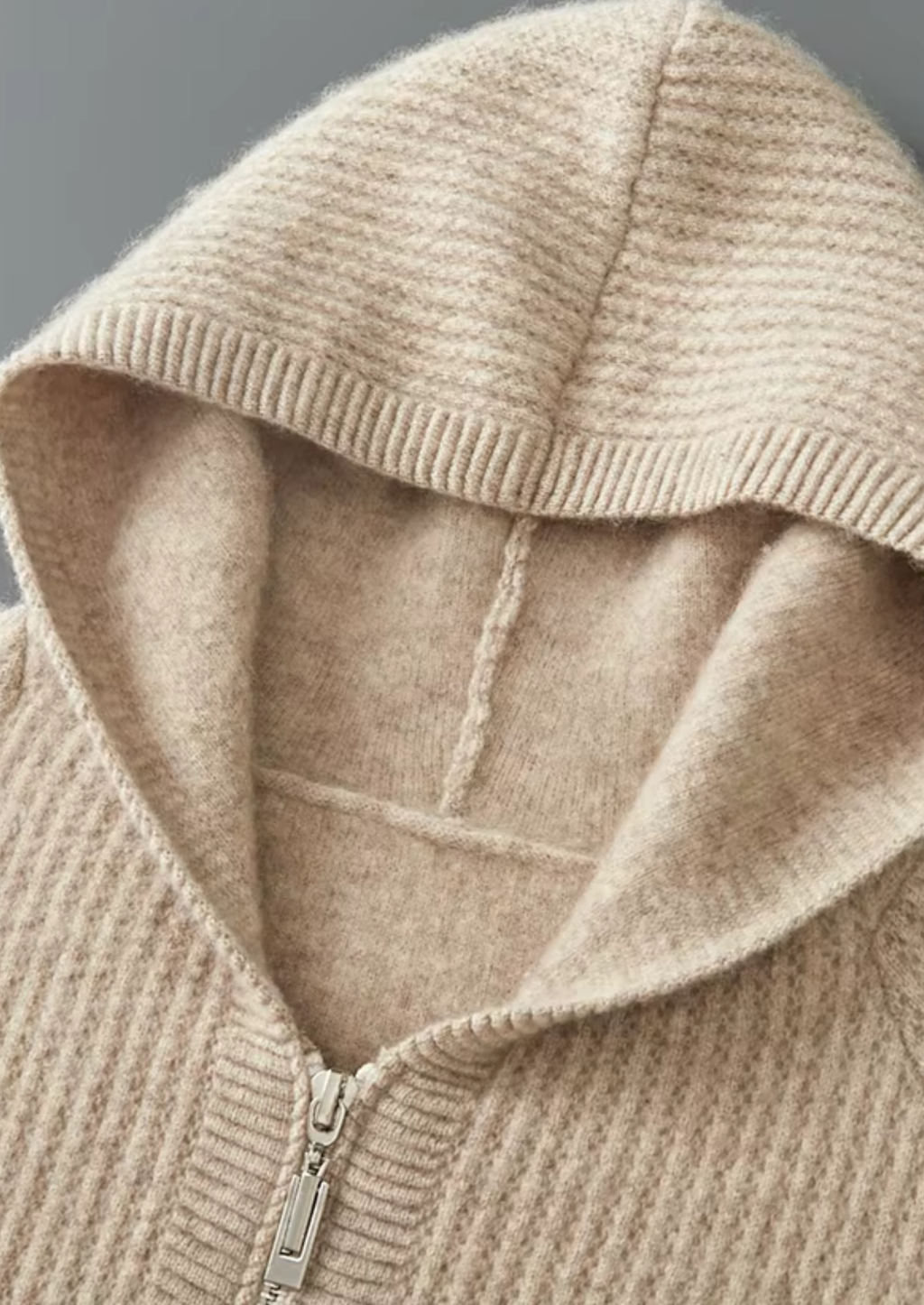 Men's zip-up waffle-knit hoodie — additional view