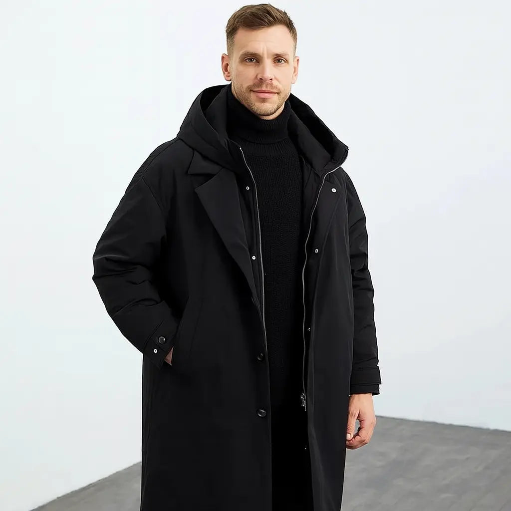 Men's insulated waterproof puffer parka in black — additional view