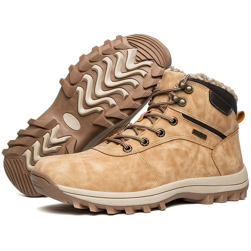 Men's insulated low-cut hiking shoes in khaki — additional view