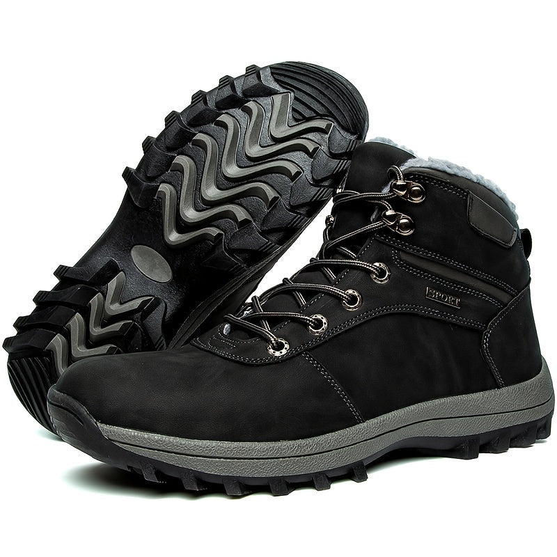 Men's insulated low-cut hiking shoes in black — additional view