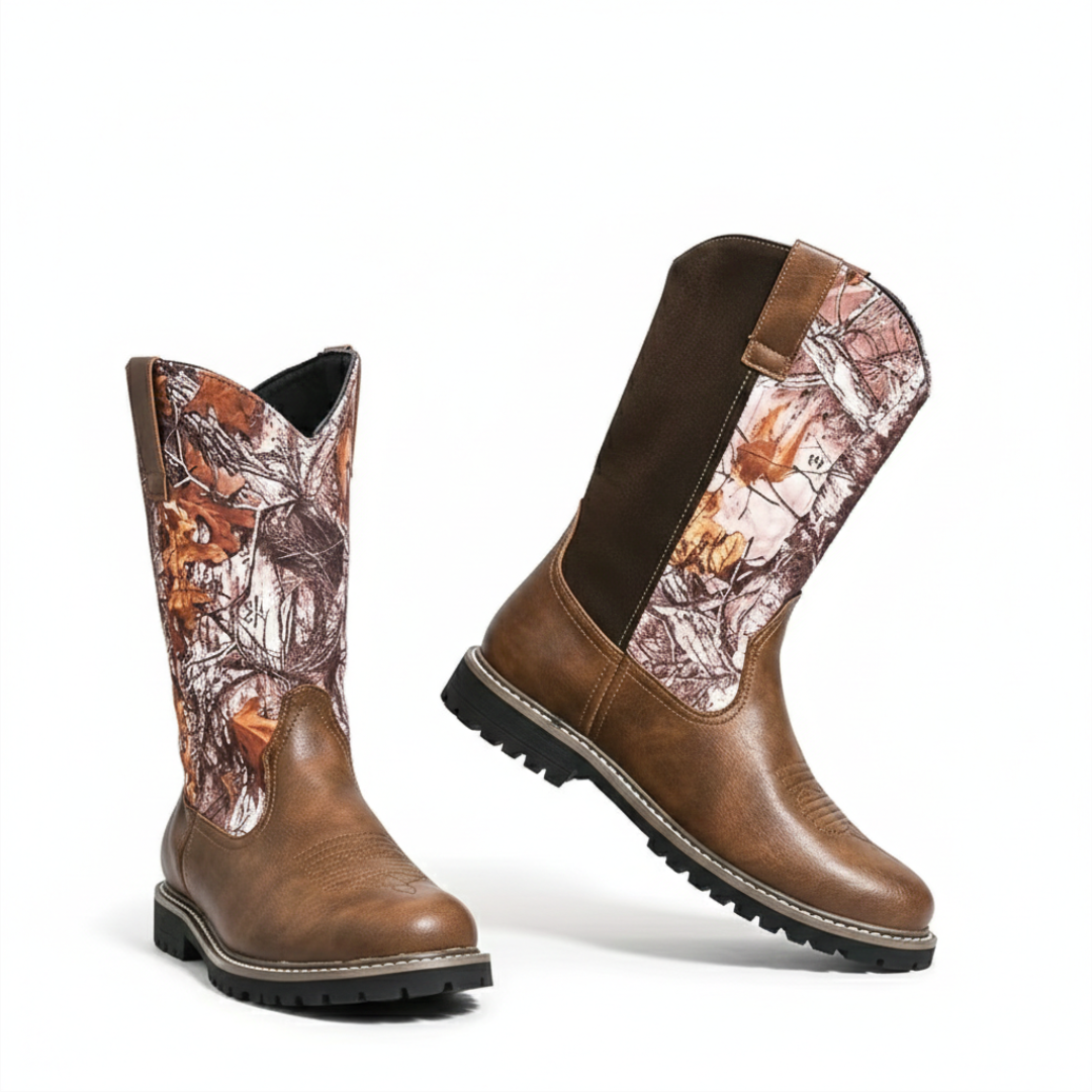 Men's waterproof pull-on hunting boots in light brown — additional view