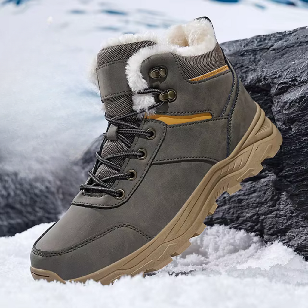 Men's thermal non-slip snow boots in gray — additional view