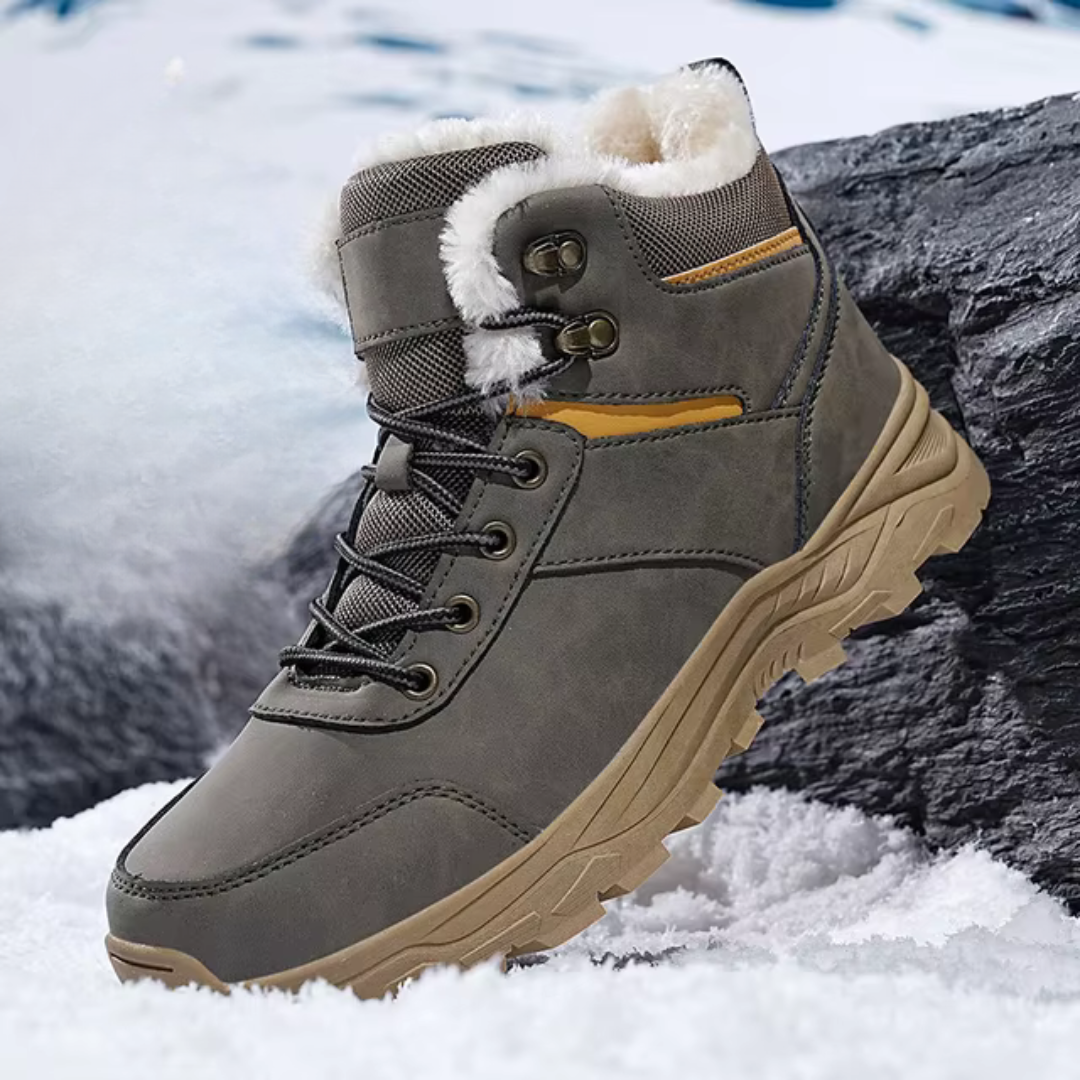 Men's thermal non-slip snow boots in gray — additional view