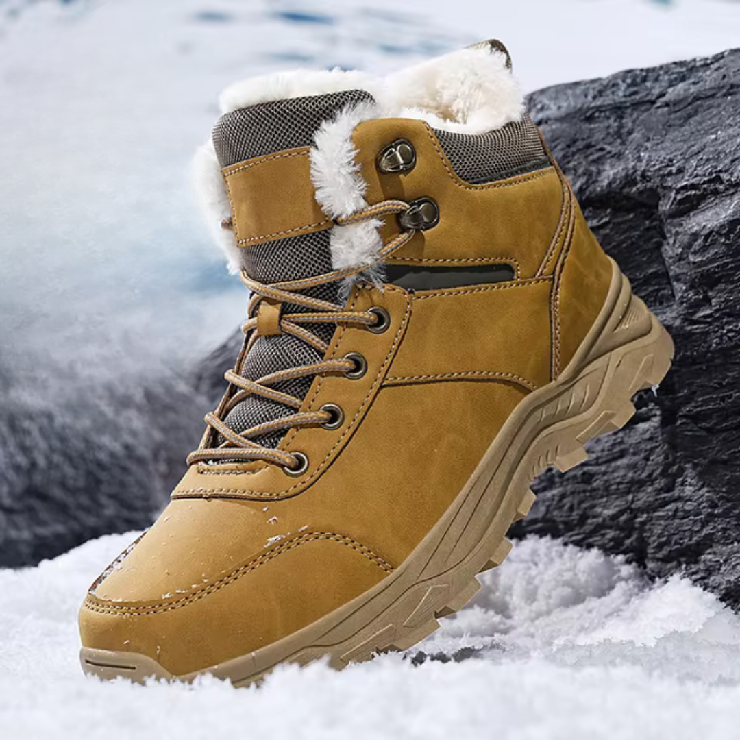 Men's thermal non-slip snow boots in yellow — additional view