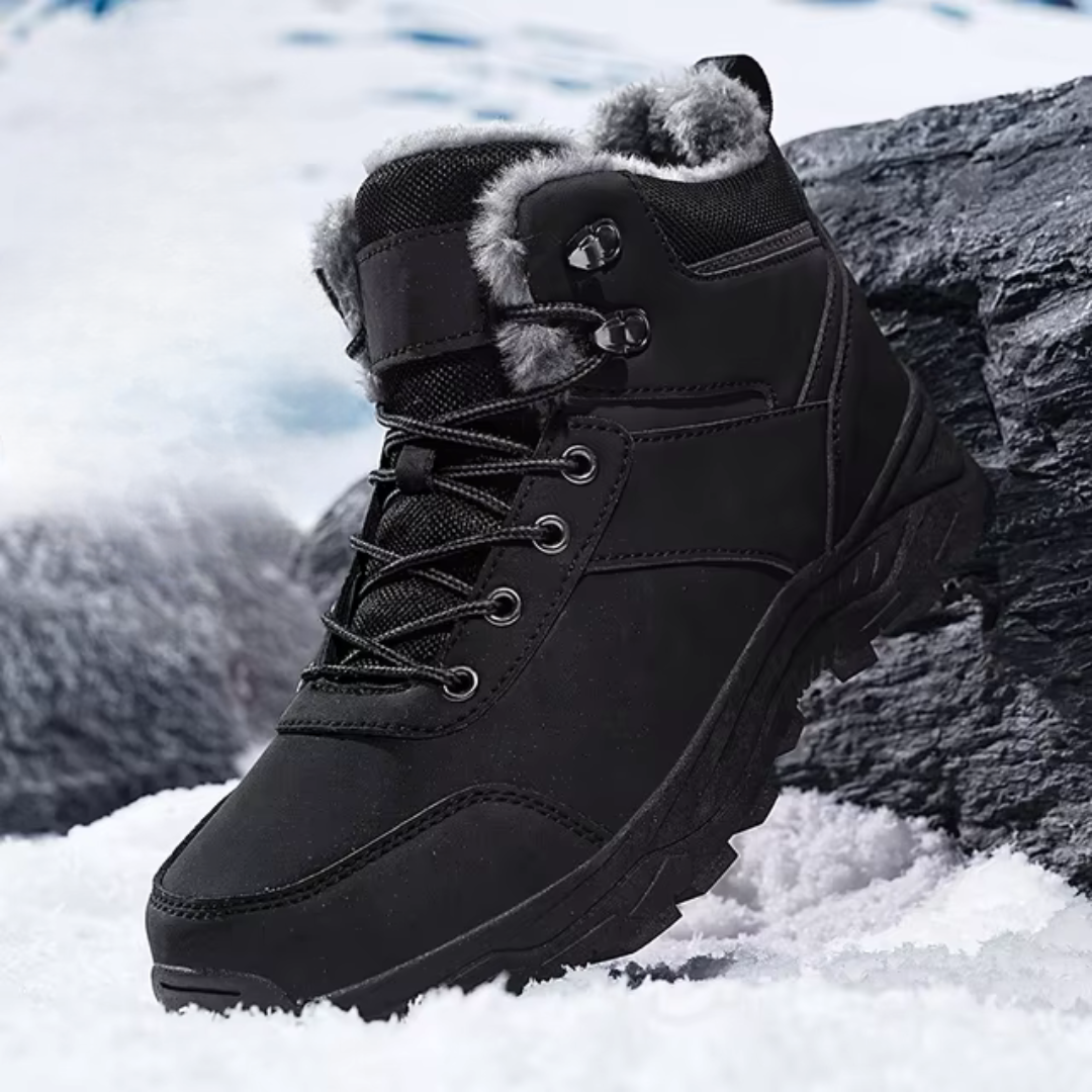 Men's thermal non-slip snow boots in black — additional view