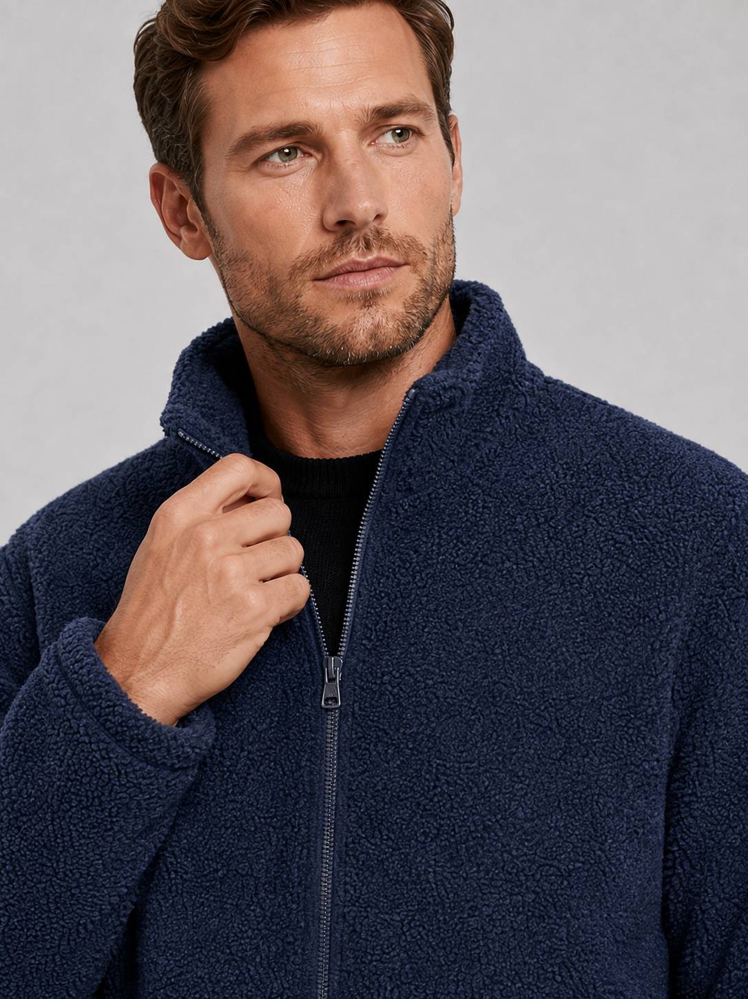 Men's zip-up stand-collar jacket — additional view