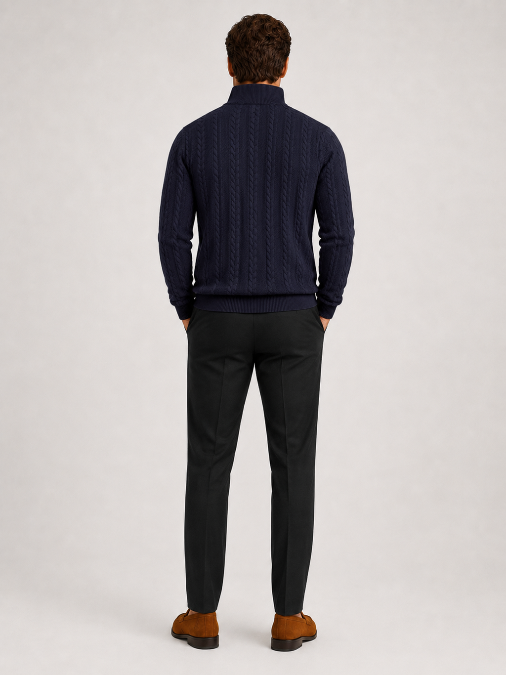 Men's jacquard quarter-zip sweater — additional view
