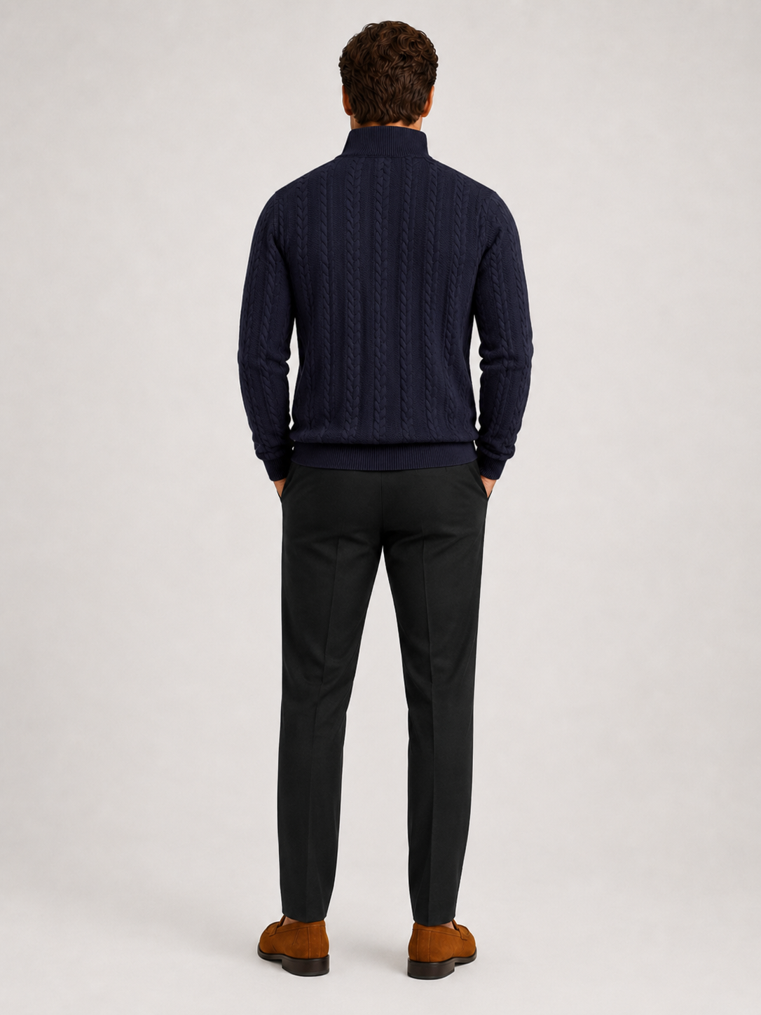 Men's jacquard quarter-zip sweater — additional view