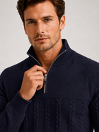 Men's jacquard quarter-zip sweater — additional view
