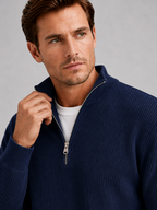 Men's ribbed stand-collar quarter-zip sweater — additional view