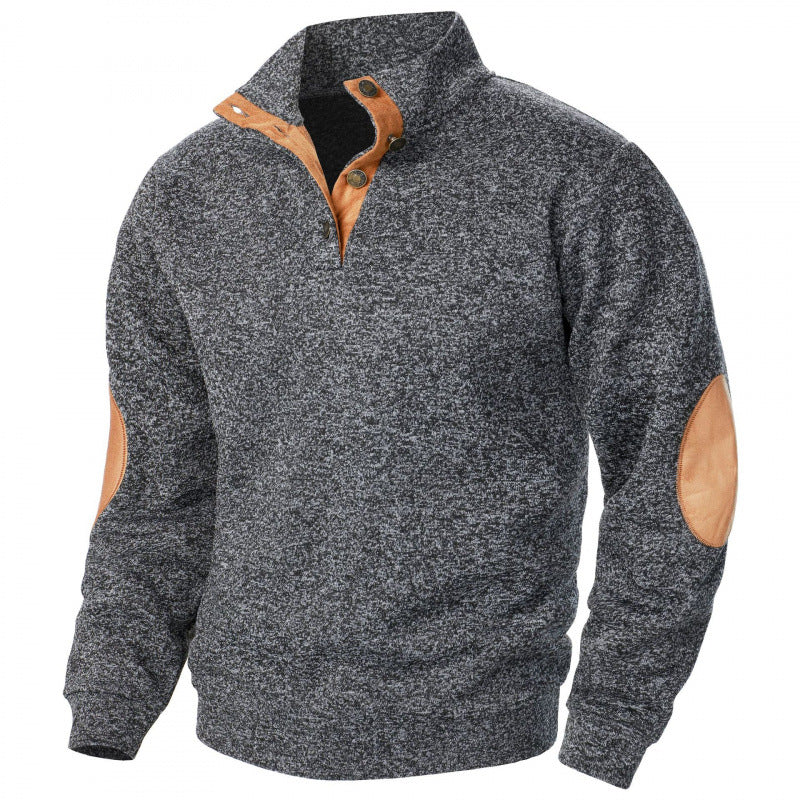 Men's knitted stand-collar zip jacket — additional view