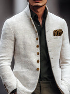 Men's stand-collar button jacket — additional view