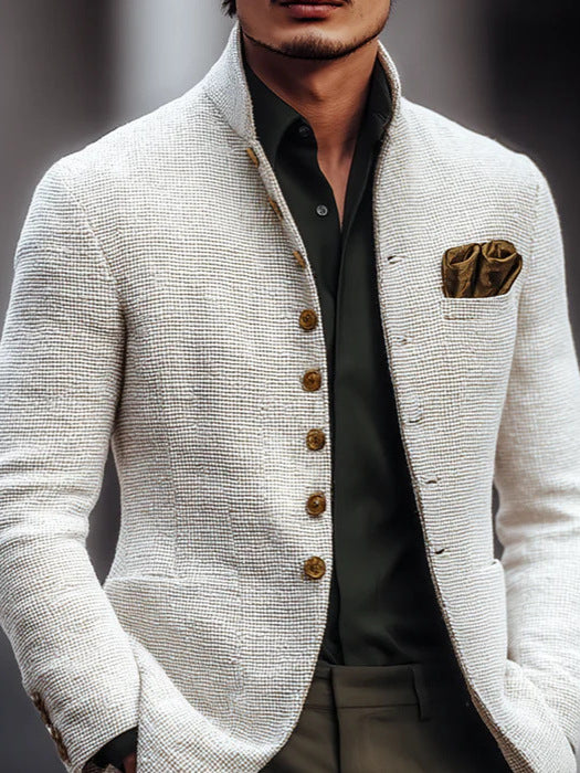 Men's stand-collar button jacket — additional view